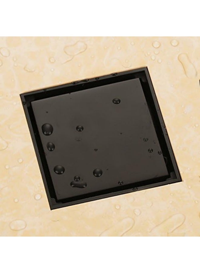 YD Premium Square Floor Drain with Tile Insert Grate - Invisible Shower Drain System for Modern Bathrooms - Professional Grade Anti-Odor Drainage Filter - Heavy Duty Brass Interior Floor Waste Trap - Image 5