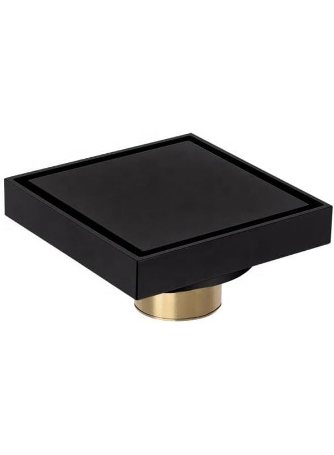 YD Premium Square Floor Drain with Tile Insert Grate - Invisible Shower Drain System for Modern Bathrooms - Professional Grade Anti-Odor Drainage Filter - Heavy Duty Brass Interior Floor Waste Trap - Image 1