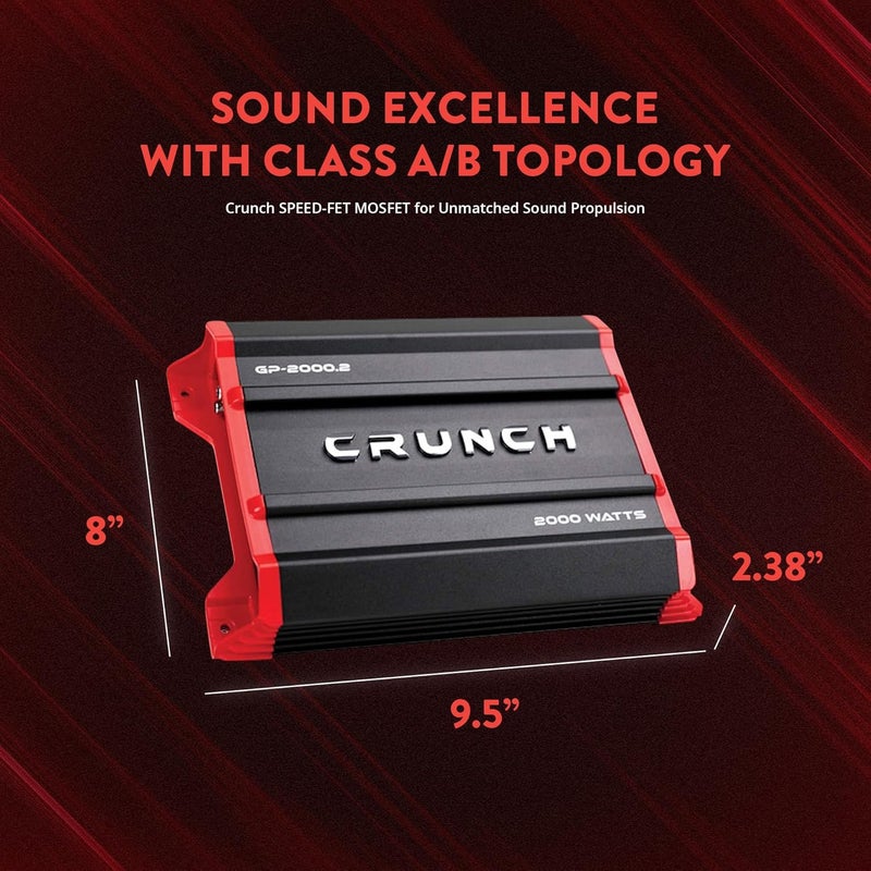 Crunch Ground Pounder GP-2000.2 2000 Watt 2 Channel Amplifier - Image 2