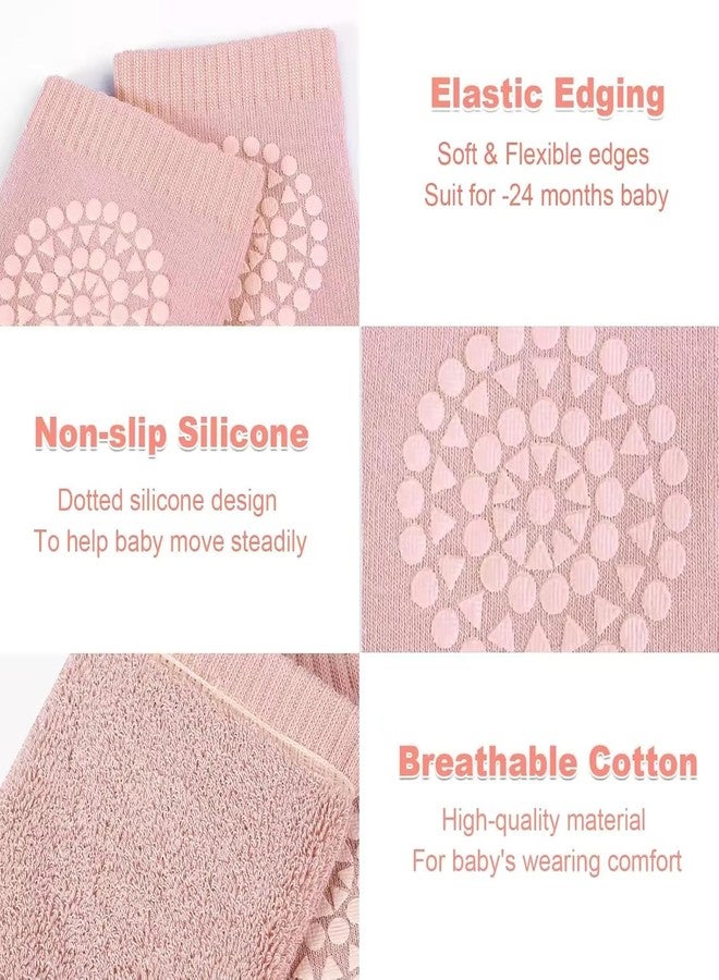 Melgoza 4 Pair Baby Knee and Elbow Pad Baby Crawling Elbow Pad Baby Leg Warmer Baby Kneecap, Dotted Design Anti-Slip Crawling Pads for Baby, Toddler Safety Products (Multicolor) - Image 2
