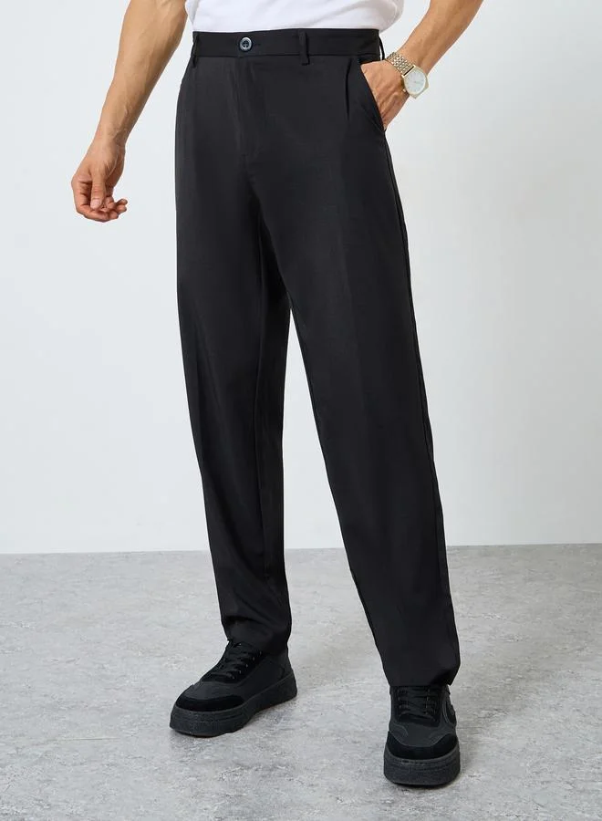 تايك تو بنطال رجالي سادة بقصة مستقيمة وجيوب جانبية