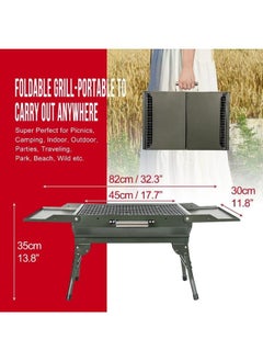 Generic Foldable Camping Barbecue Grill for Family Home Outdoor Heavy Duty Folding Charcoal Barbecue Cooking Grill Picnic Accessories  - Image 2