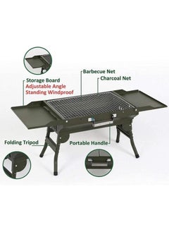 Generic Foldable Camping Barbecue Grill for Family Home Outdoor Heavy Duty Folding Charcoal Barbecue Cooking Grill Picnic Accessories  - Image 3