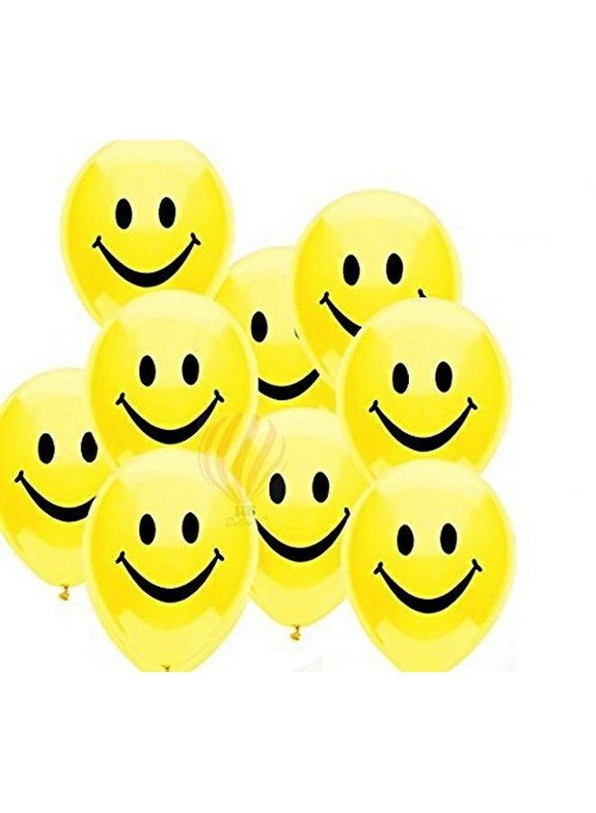 هونج كونج بالونز بالونات HK Balloons هيليوم لاتكس بوجه مبتسم كبير، بالونات لاتكس دائرية مطبوعة بوجه مبتسم، لون أصفر شمسي (30 قطعة) - Image 1