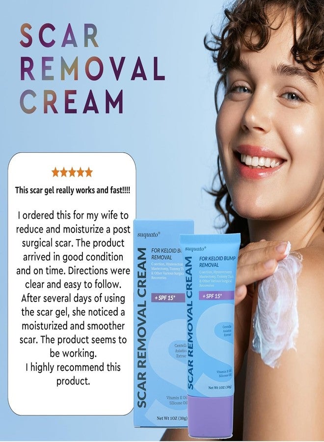 suquato Advanced Silicone Scar Removal Cream – Professional Keloid Scar Treatment, Surgical Scars, C-Section, Hysterectomy, Mastectomy, Tummy Tuck, Acne Marks & Keloid Bump Removal Treatment – 30g - Image 4