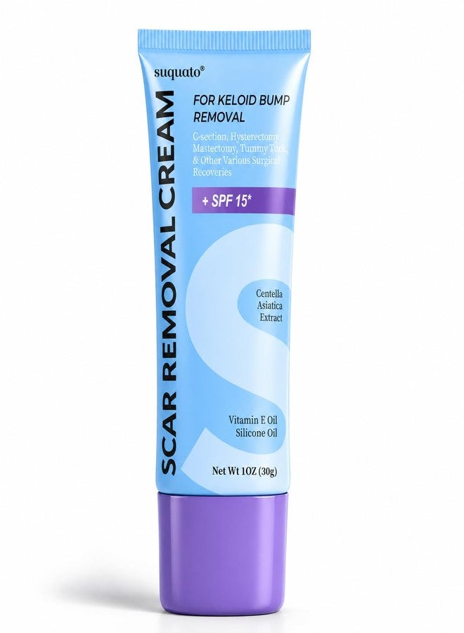 suquato Advanced Silicone Scar Removal Cream – Professional Keloid Scar Treatment, Surgical Scars, C-Section, Hysterectomy, Mastectomy, Tummy Tuck, Acne Marks & Keloid Bump Removal Treatment – 30g - Image 1