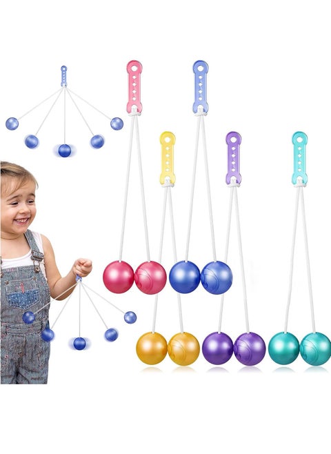 5 PCS Pro-Clackers Ball , Hand Wrist Exercise Ball,Colorful Clackers Knockers Balls- Assorted Clacker Balls on a String ,Swinging Ball Toys Fidget Knockers Toys