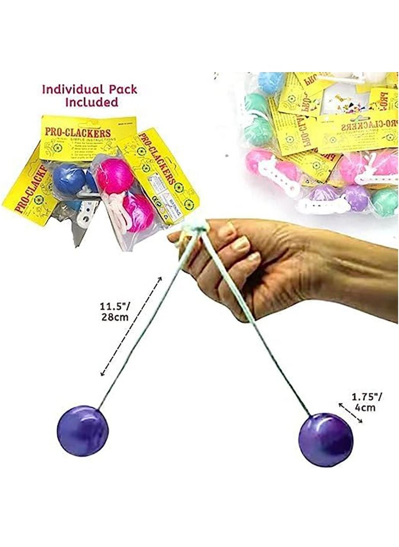 5 PCS Pro-Clackers Ball , Hand Wrist Exercise Ball,Colorful Clackers Knockers Balls- Assorted Clacker Balls on a String ,Swinging Ball Toys Fidget Knockers Toys