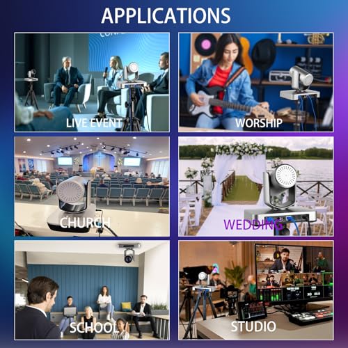 AVKANS 4K NDI PTZ Camera, HDMI SDI AI AUTO Tracking PTZ Camera with IP Live Streaming for Church Worship Live Events, PoE Support - Image 5