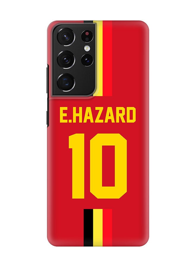 Stylizedd Slim Cover for Samsung Galaxy S21 Ultra 5G Case Snap Classic Series Mobile Cover Hard PC Shield Matte Finish Print -Belgium-Player-E.Hazard - Image 1