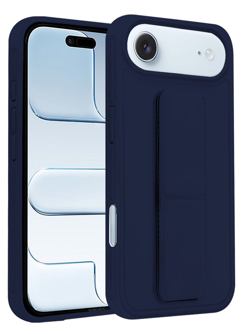 JOMILA For iPhone 17 Air Case Cover Finger Grip Holder Phone Car Magnetic Multi-function Shockproof Protective Case Two-in-One Phone Holder Case - Dark Blue - Image 3
