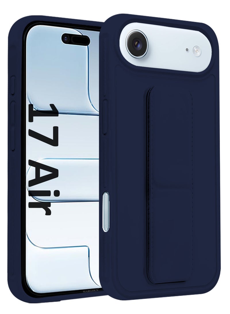 JOMILA For iPhone 17 Air Case Cover Finger Grip Holder Phone Car Magnetic Multi-function Shockproof Protective Case Two-in-One Phone Holder Case - Dark Blue - Image 2
