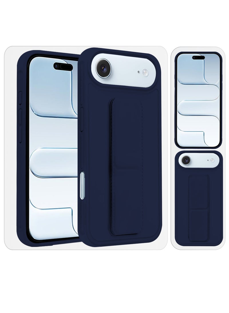 JOMILA For iPhone 17 Air Case Cover Finger Grip Holder Phone Car Magnetic Multi-function Shockproof Protective Case Two-in-One Phone Holder Case - Dark Blue - Image 5