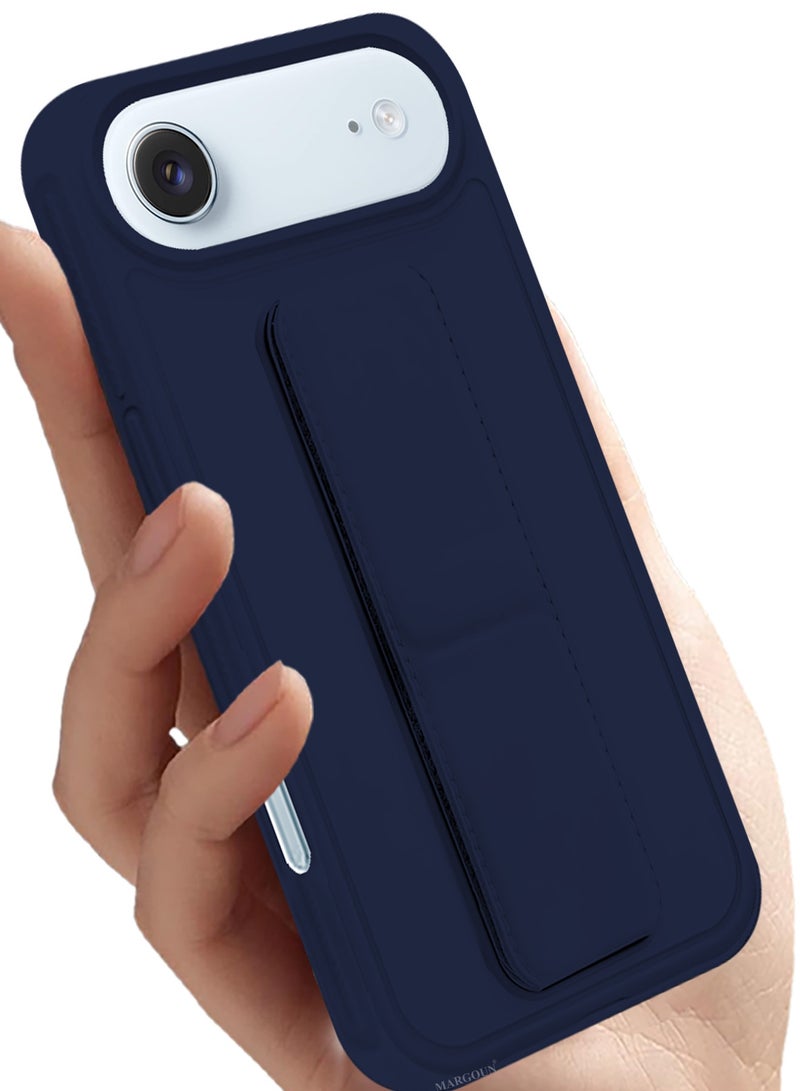JOMILA For iPhone 17 Air Case Cover Finger Grip Holder Phone Car Magnetic Multi-function Shockproof Protective Case Two-in-One Phone Holder Case - Dark Blue - Image 4