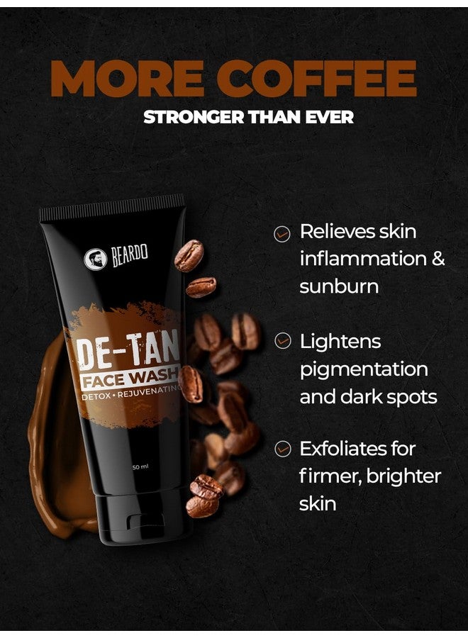 BEARDO DeTan Face Wash for Men, 50ml | Coffee Facewash, Aloe Vera, Vitamin E | Helps to Reduce Tan & Dead Skin | Exfoliates and Hydrates and Oil Free Skin - Image 2