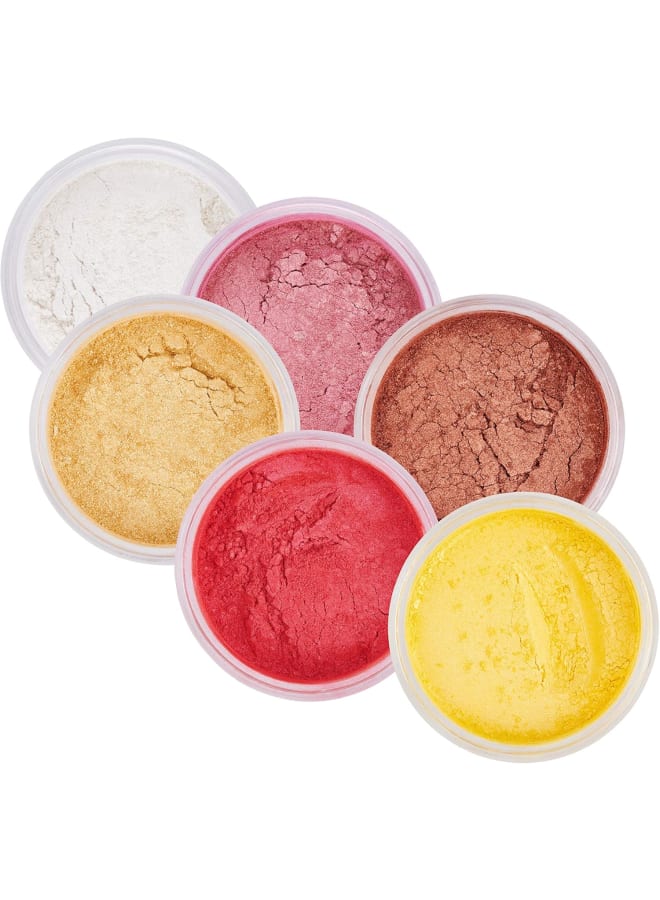 Mica powder pigment, soap making supplies kit - powdered pigment dye for creating hand soap, slime, bath bombs, soap colorant, candle color dye & more by pizzaz (sorbe set of 6)  - Image 1