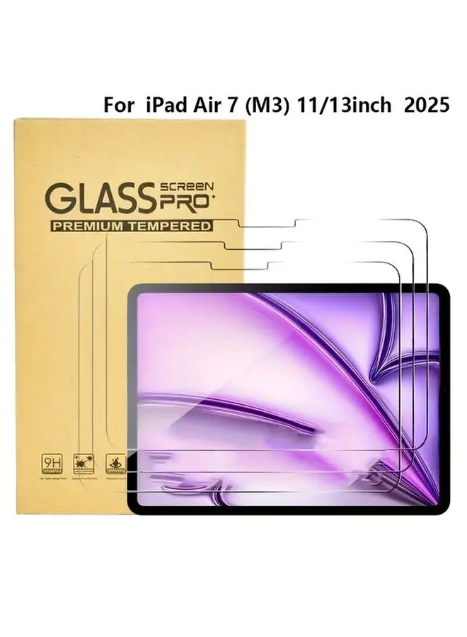 Set Of 3 Tempered Glass Screen Protectors For IPad Air 7 2025 Model Anti Fingerprint Scratch Resistant - Image 1