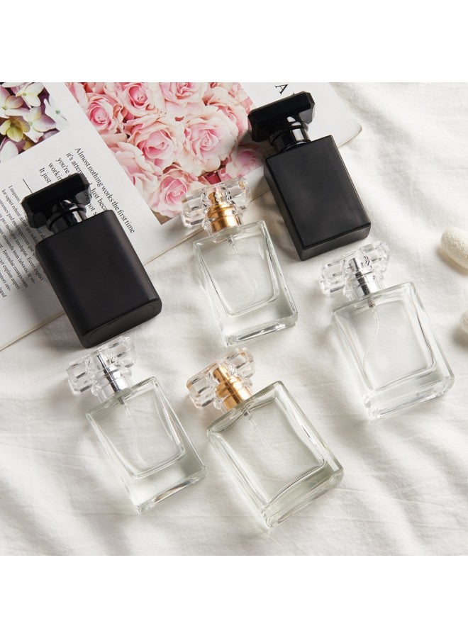 دبليو أيه أو كي أن زجاجات بخاخ، 3 زجاجات بخاخ عطر مربعة زجاجية سعة 50 مل/1.69 أونصة، قابلة لإعادة التعبئة، زجاجات عطر فارغة برذاذ ناعم، للزيوت العطرية، لوشن تونر المكياج، زجاجة بخاخ زجاجية فارغة، زجاجة بخاخ محمولة للخطوط الدقيقة سعة 50 مل (عبوة من 3 قطع، أسود، شفاف) - Image 2