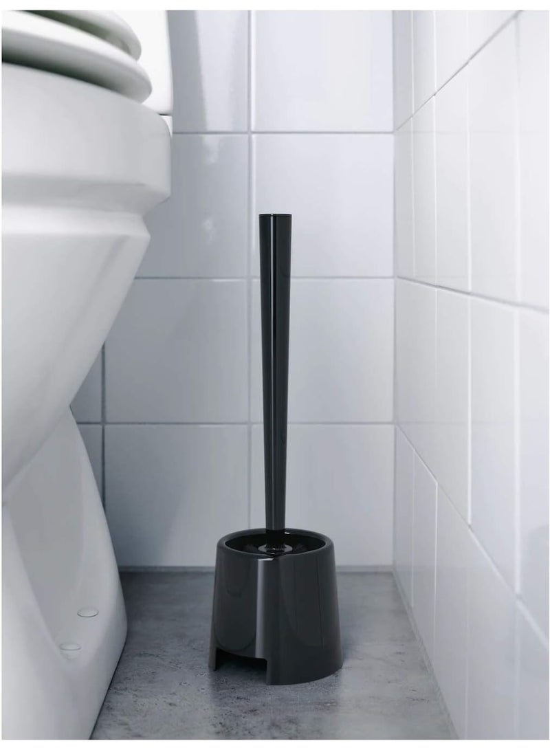 Toilet Brush with Holder – Modern Black Design for Easy and Efficient Toilet Cleaning, Water-Resistant and Convenient Bathroom Accessory - Image 4