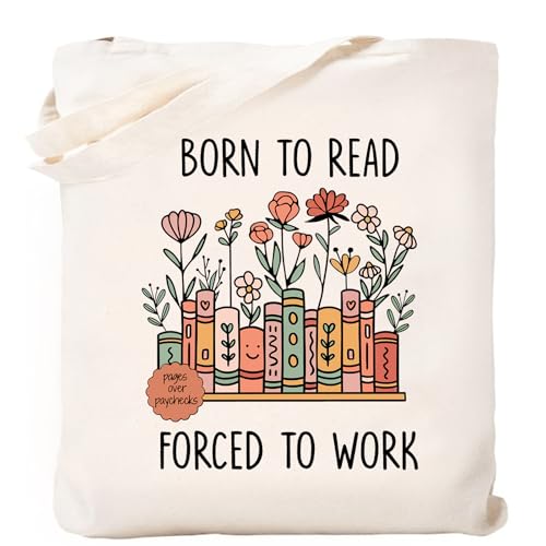 Teeglow Book Lovers Gifts Book Canvas Tote Bag, Book Accessories Gifts for Book Lovers Women Aesthetic Book Tote Bag, Book Club Gifts for Readers Book Lover Gifts for Women - Image 1