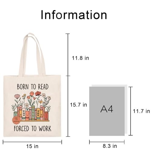 Teeglow Book Lovers Gifts Book Canvas Tote Bag, Book Accessories Gifts for Book Lovers Women Aesthetic Book Tote Bag, Book Club Gifts for Readers Book Lover Gifts for Women - Image 4