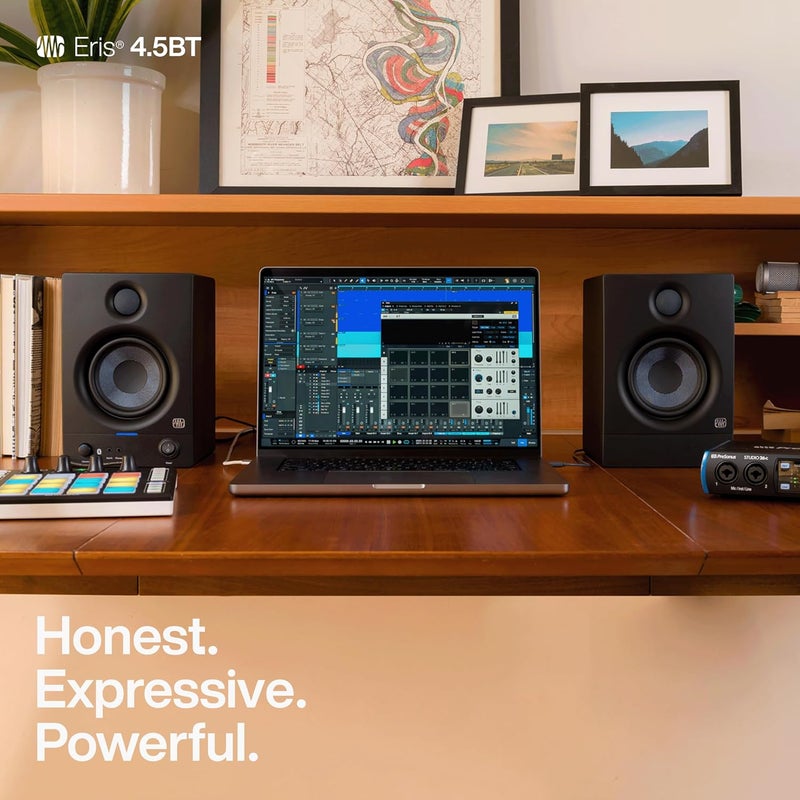 Eris 4.5BT Bluetooth Studio Monitors, Pair — 4.5" Powered, Active Monitor Speakers for Near Field Music Production, Audio Mixing & Recording - Image 2