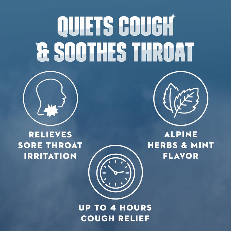 Mucinex InstaSoothe Sore Throat + Cough Relief Alpine Herbs & Mint Flavor, Fast Acting, Cooling Comfort, Powerful Sore Throat Oral Pain Reliever, 40 Medicated Drops - Image 4