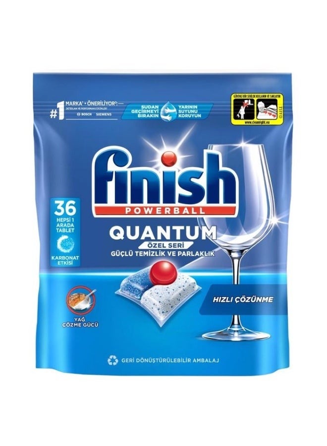 Finish Quantum Dishwasher Detergent Tablets, All-in-One - 36 Capsules