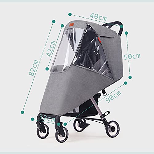 ITODA Universal Rain Cover for Baby Stroller Waterproof Windproof Rainy Weather Guard Air Holes Wind Dust Protection Breathable Shield Elastic Band Transparent Accessories with Storage Pocket - Image 2