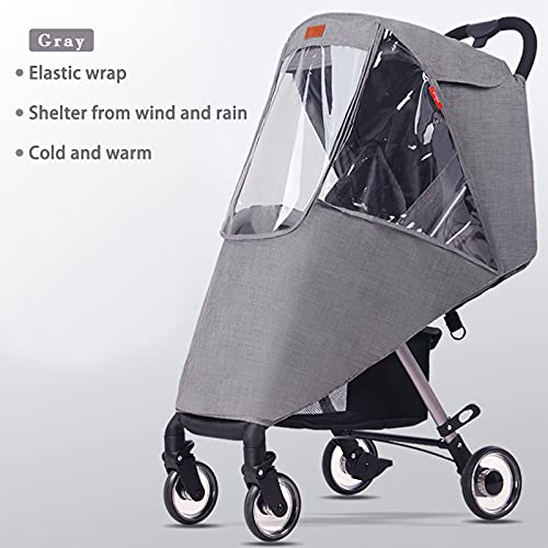 ITODA Universal Rain Cover for Baby Stroller Waterproof Windproof Rainy Weather Guard Air Holes Wind Dust Protection Breathable Shield Elastic Band Transparent Accessories with Storage Pocket - Image 3