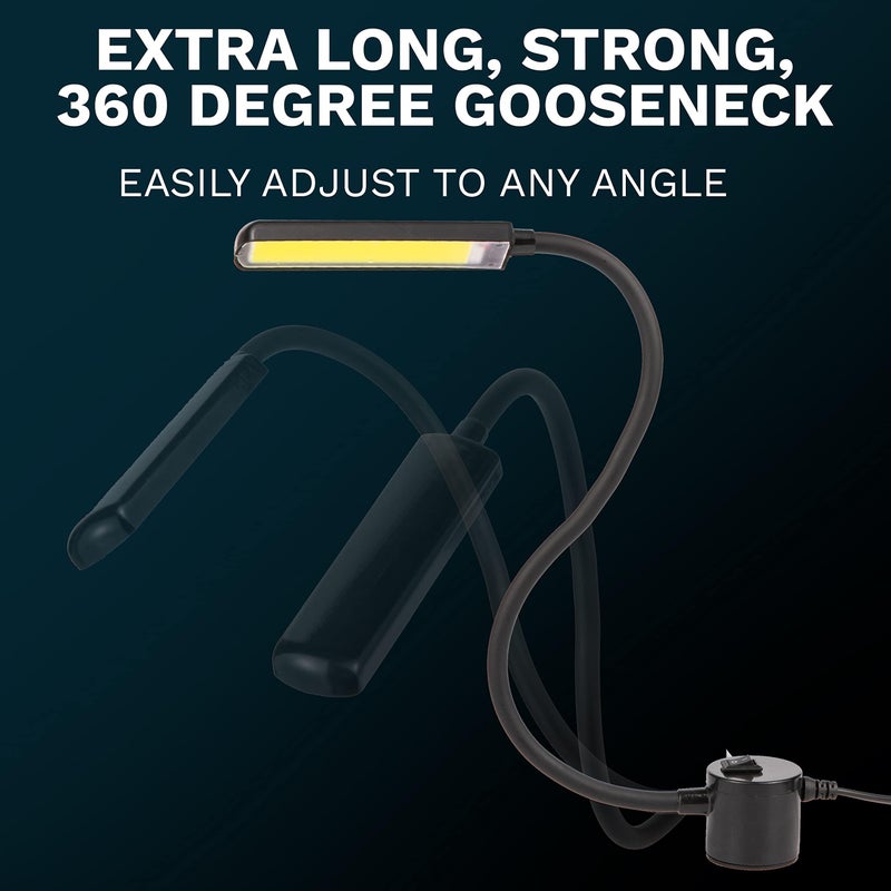 FAJ Sewing Machine Light, Magnetic, Flexible 60 LED Work Lights, Bandsaw Accessories, Scroll Saw with Extra Long Gooseneck - Mount Anywhere Discs (2) Included - Image 3