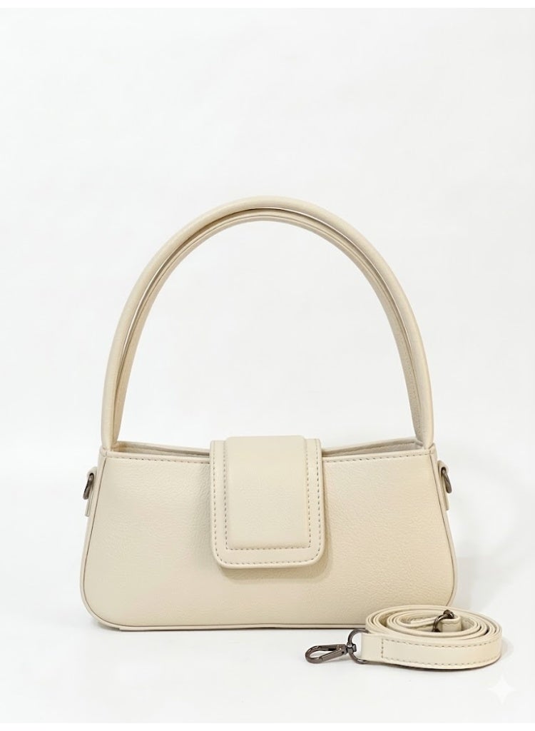 لايف ستيلاش  حقيبة كتف جلدية كلاسيكية ZC-12 - بيج - Image 1