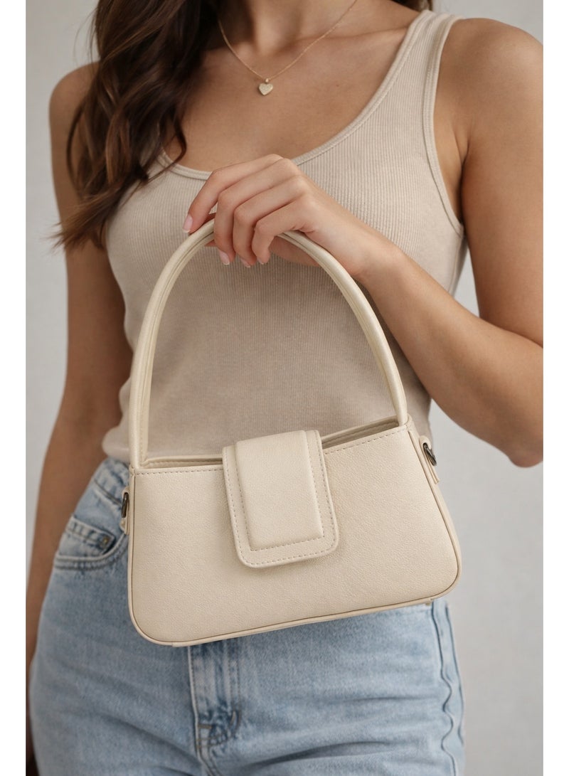 لايف ستيلاش  حقيبة كتف جلدية كلاسيكية ZC-12 - بيج - Image 3