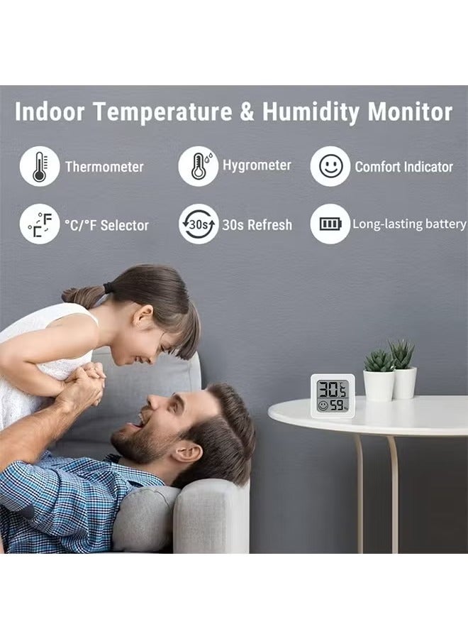 Digital Hygrometer Thermometer, Room Thermometer, Indoor Thermometer, Household Temperature and Humidity Monitor, Mini Size, Large Number, Temperature and Humidity Monitoring, White - Image 5