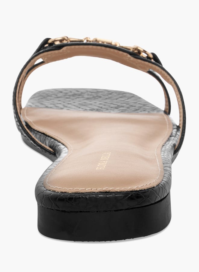Flora Bella By Shoexpress Women Metal Accent Slip-On Flat Sandals  - Image 5