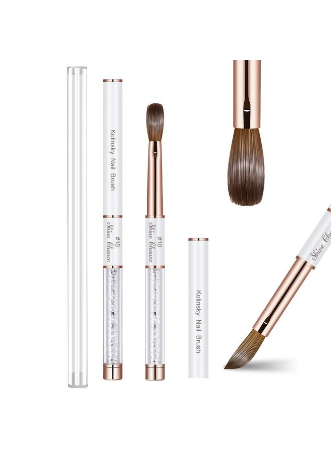 Shine Chance Acrylic Nail Brush Size 10 100% Real Kolinsky Art Nail Brush For Acrylic Powder Application Handmade Women Manicure Nail Extension Tool For Professional Diy Home Salon And Beginners - Image 1