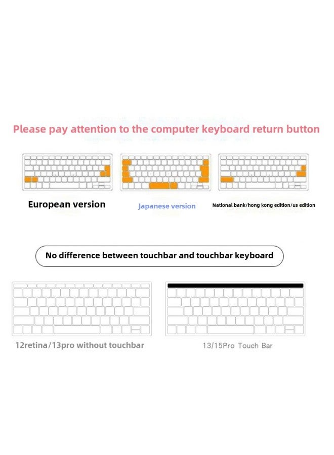 For Apple Notebook Keyboard Film Macbook Pro Silicone Transparent Pattern TPU Universal Keyboard Protective Film-Color:Silica Gel-quicksand Ash-Applicable Model:2020air13（A2179/A2337）