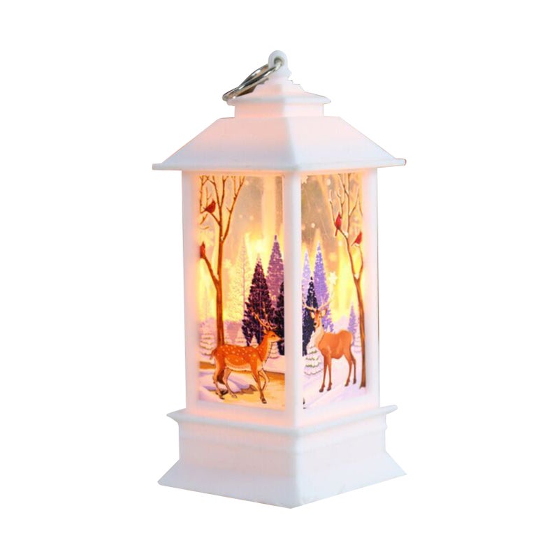 Christmas Snow Globe Lantern Hang-ing Lamp LEDs Warm Night Light Batter-y Operated for Home Ornamnet Gifts - Image 1