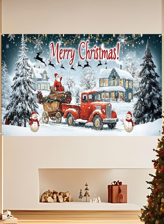 ANNA QUEEN 6×13ft Christmas Garage Door Banner Decoration Cover,Large Christmas Banner Backdrop Decorations for Indoor Outdoor Xmas Party (Merry Christmas-Winter) - Image 2