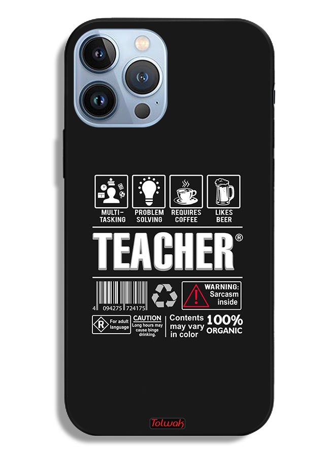 Tolwak Apple iPhone 13 Pro Max Protective Case Teacher Sticker - Image 2
