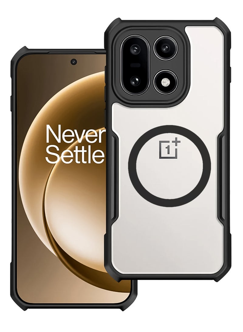 XUNDD for OnePlus 15 Case, Wireless Charging Compatible, TPU+PC Shockproof Mobile Cover, Compatible with MagSafe Magnetic Back Cover, Anti-Fingerprint Matte Semi-Transparent Casing - Image 1