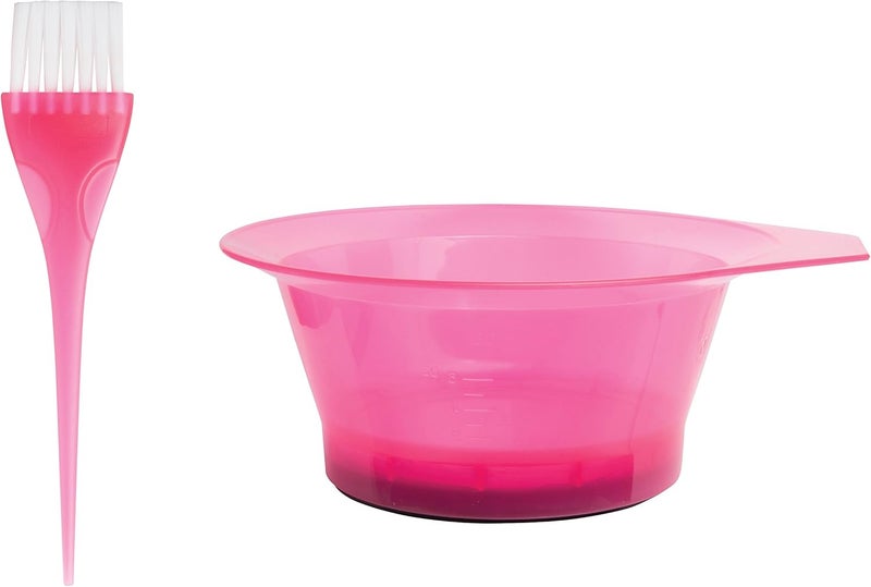 MayaBeauty Tint Bowl Set Tranlucent Pink Tint bowl with brush Color Tranlucent Pink Dying Hair Kit