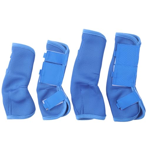 Gallopoff Horse Fly Boots Set of 4, Breathable Comfy Mesh Fly Boots for Horses, Non-Slip Horse Fly Leggings No More Stomping & Horsefly Nuisance Darkblue Pony - Image 1