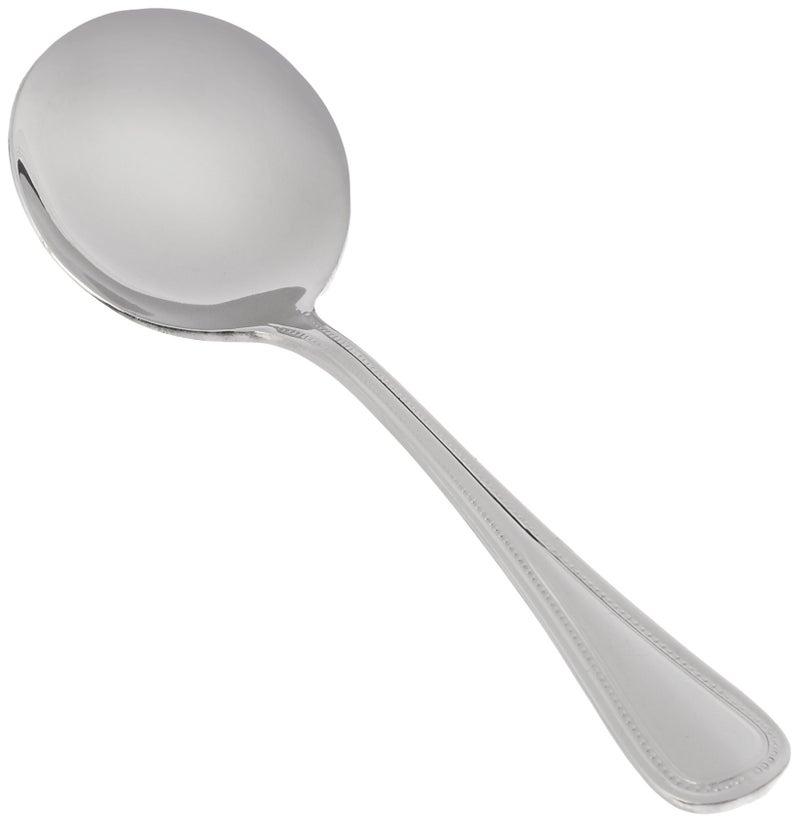 Winco 12 Pack Round Soup/Bouillon Spoons Stainless Steel, Pearl Collection - Image 5