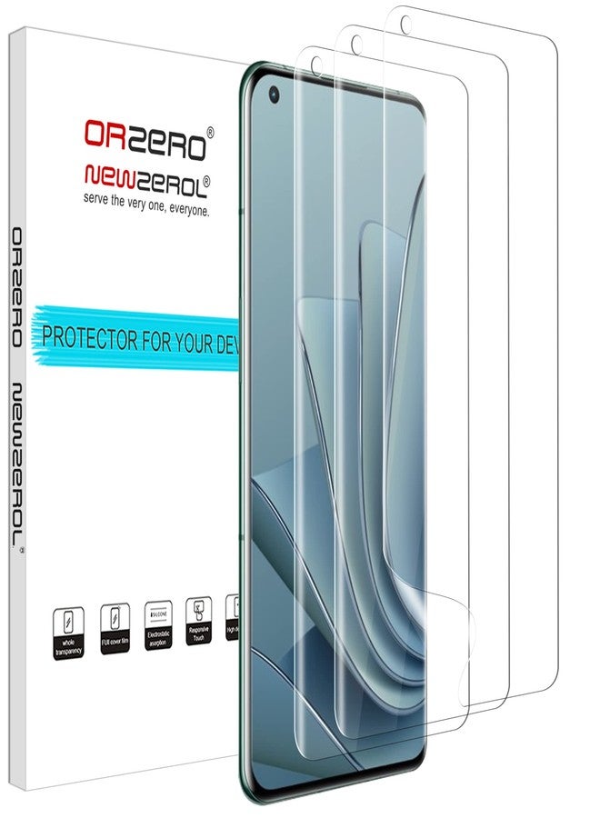 Orzero (3 Pack) TPU Screen Protector Compatible for OnePlus 10 Pro 5G (Not Glass), Protector De Pantalla Premium Quality High Definition Anti-Scratch Bubble-Free - Image 1