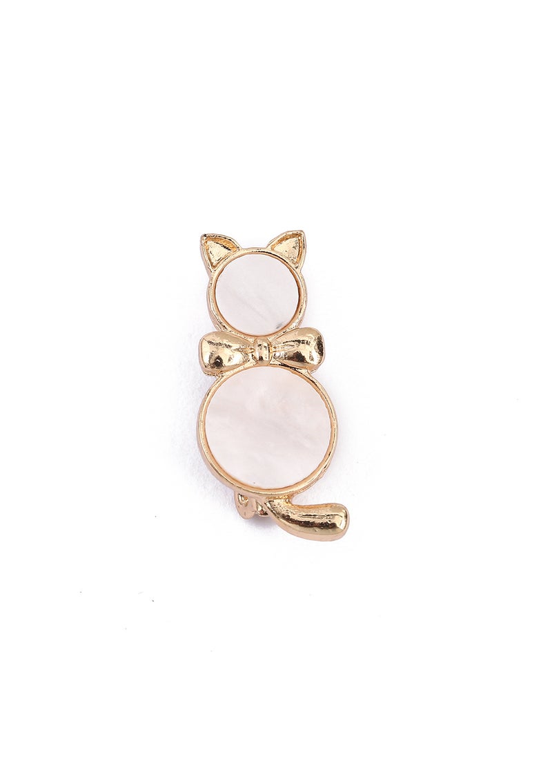 Generic Ladies Alloy Brooch Niche Design Butterfly Rhinestone Anti-exposure Silk Scarf Clothing Accessory High-end Fashion Jewelry The Golden Cat 