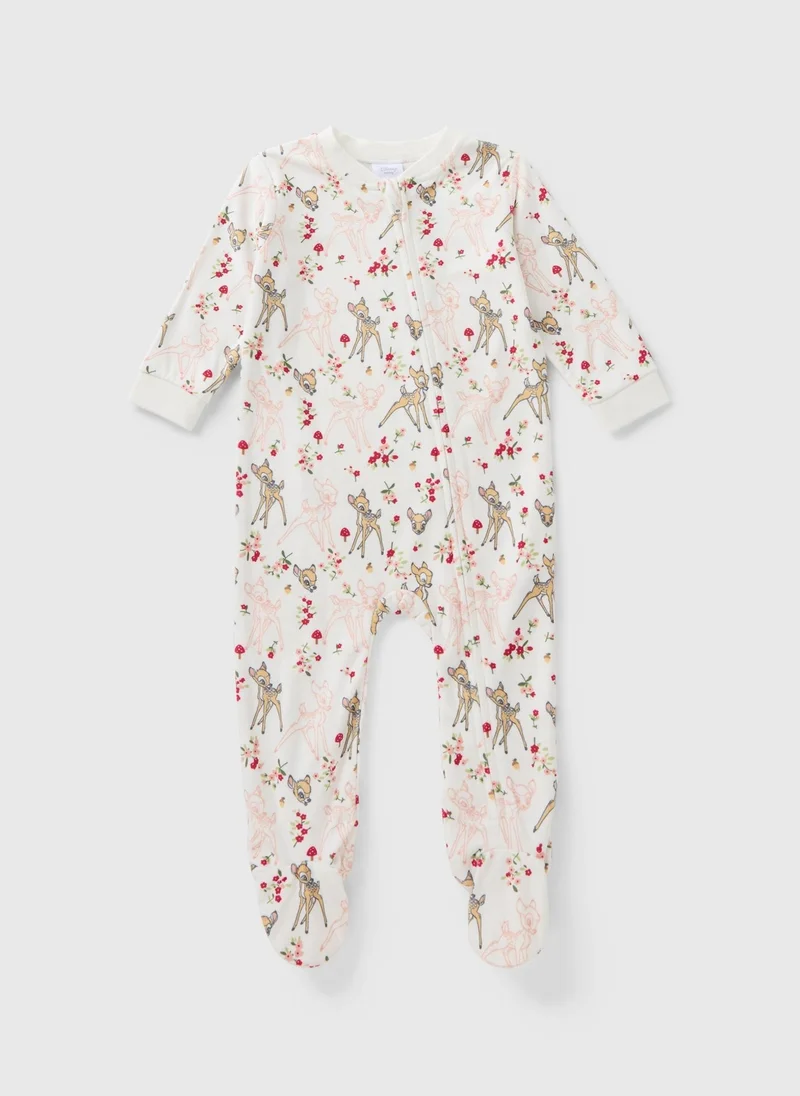 Matalan Disney Cream Bambi Fleece Sleepsuit