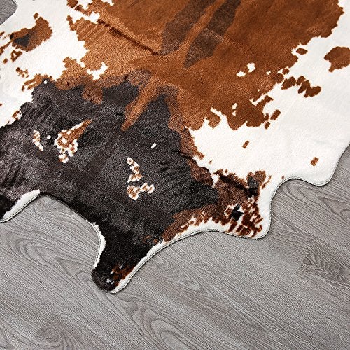 townssilk Cow Print Rug 4.1x4.5 Feet Faux Cow Hide Rug Animal Printed Area Rug Carpet for Home - Image 5