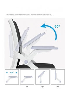 Alissa White Ergonomic Office Chair, Swivel Desk Chair Height Adjustable Mesh Back Computer Chair with Lumbar Support, 90° Flip-up Armrest  - Image 5