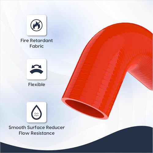Endure 90 Degree Elbow Coupler Silicone Hose 4Ply 2Inch51mm Couplers for High Performance Vehicles Intake Piping Length102mm Thickness 5mm Automotive Silicone Hose Red - Image 5